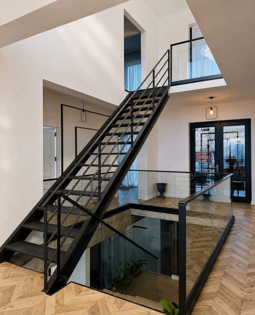 Stair with glass balustrade