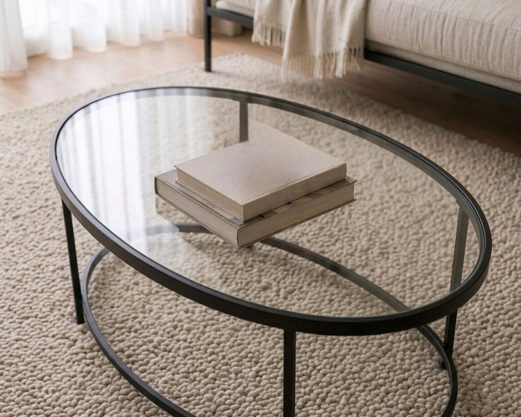 Sofa frame and glass table