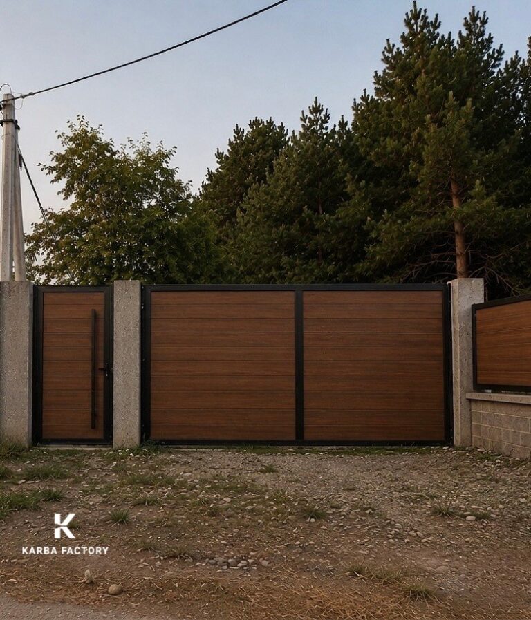 Timber-look fence and gate