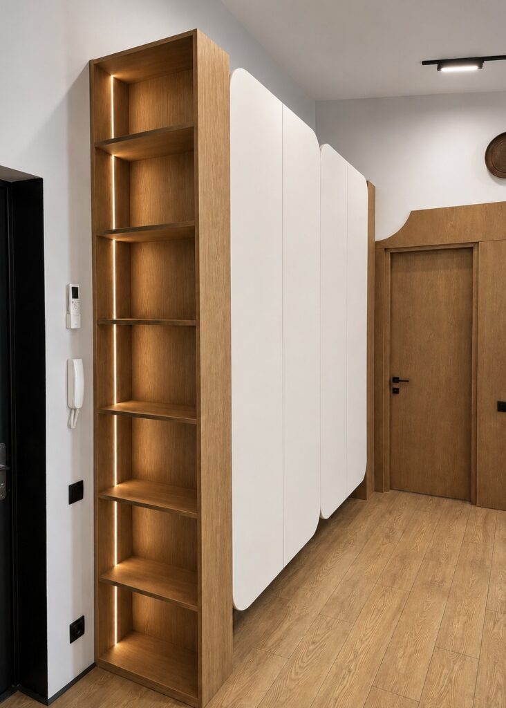 Hallway storage and shelving